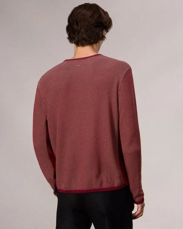 Sweaters Men Rag and Bone Harvey Crewneck Sweater Maroon