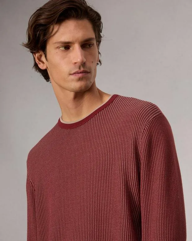 Sweaters Men Rag and Bone Harvey Crewneck Sweater Maroon