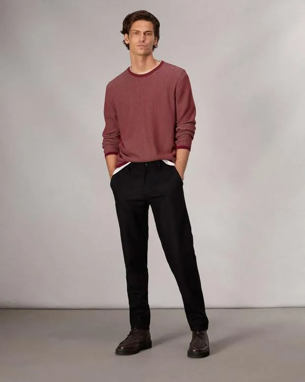 Sweaters Men Rag and Bone Harvey Crewneck Sweater Maroon