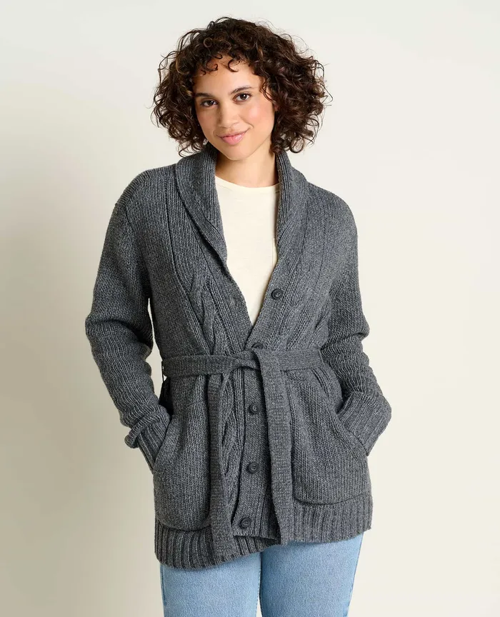 Sweaters ToadandCo Women8217s Ginn Cable Cardigan Black Heather