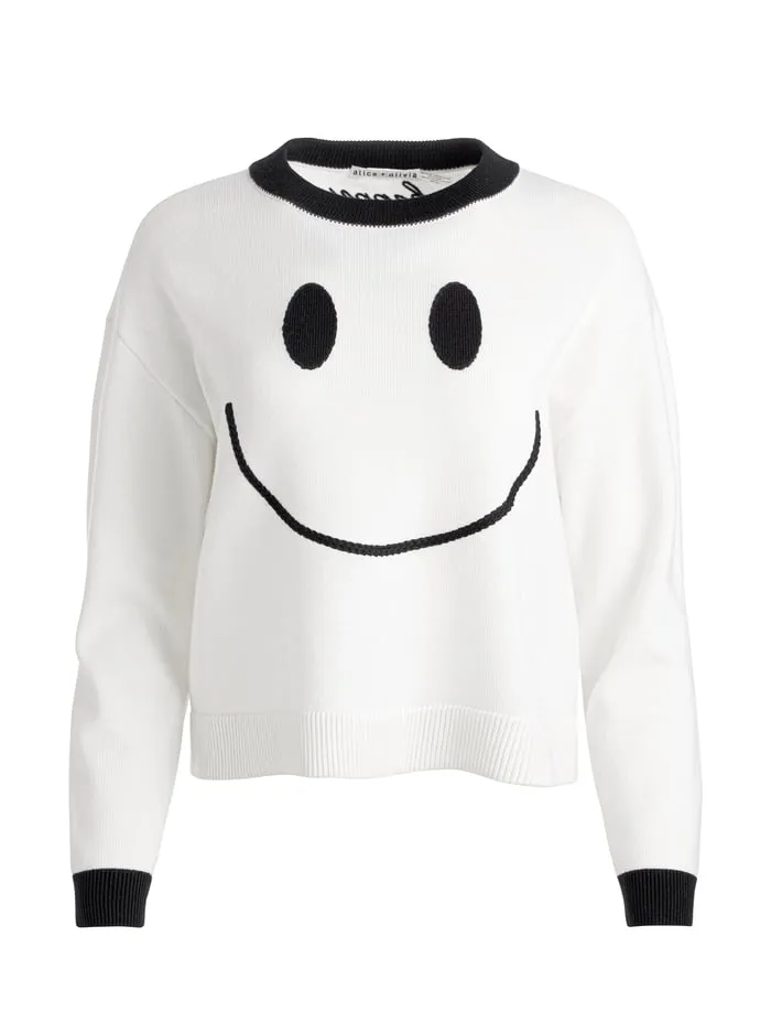 Sweaters Women Alice Olivia Ziggy Pullover Soft Whiteblack