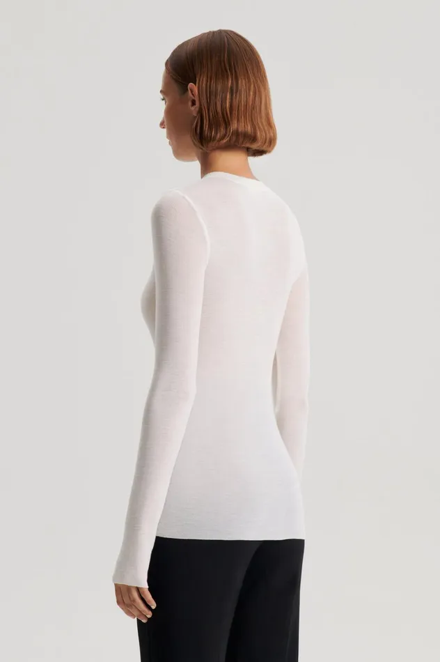 Sweaters Women Scanlan Theodore BABYWOOL CREW SWEATER Ivory Sweaters Women Scanlan Theodore BABYWOOL CREW SWEATER Ivory