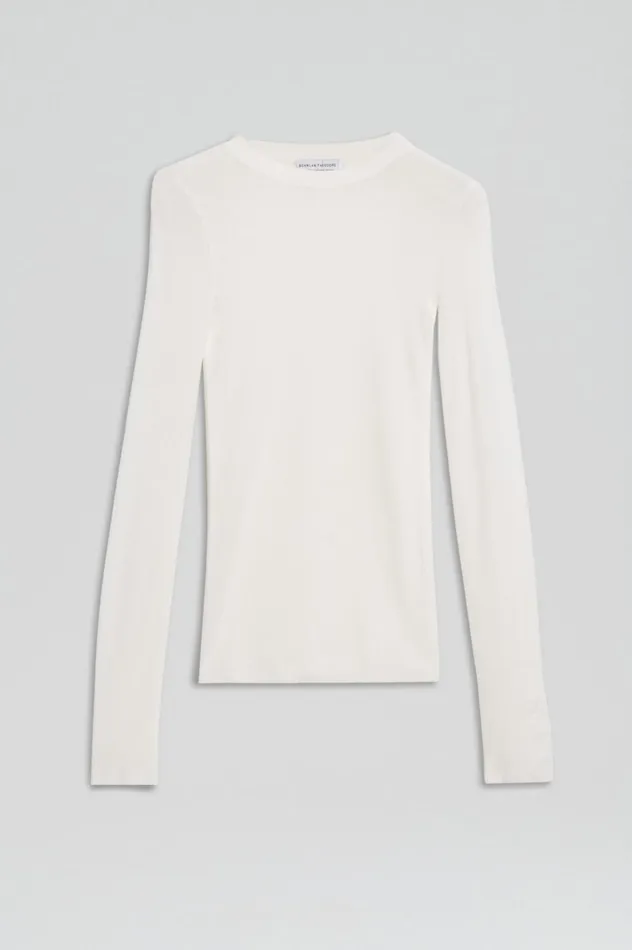 Sweaters Women Scanlan Theodore BABYWOOL CREW SWEATER Ivory Sweaters Women Scanlan Theodore BABYWOOL CREW SWEATER Ivory