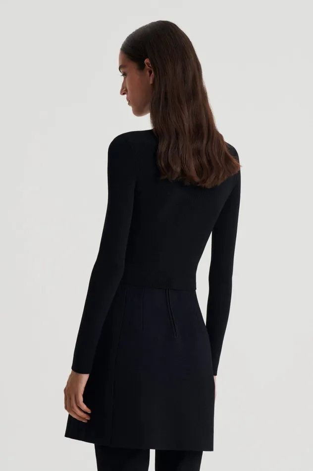 Sweaters Women Scanlan Theodore CREPE KNIT CREW NECK SWEATER Black Sweaters Women Scanlan Theodore CREPE KNIT CREW NECK SWEATER Black