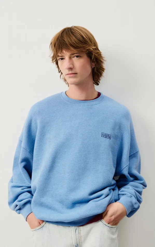 Sweatshirt Doven Overdyed Sky Men American Vintage Sweatshirts