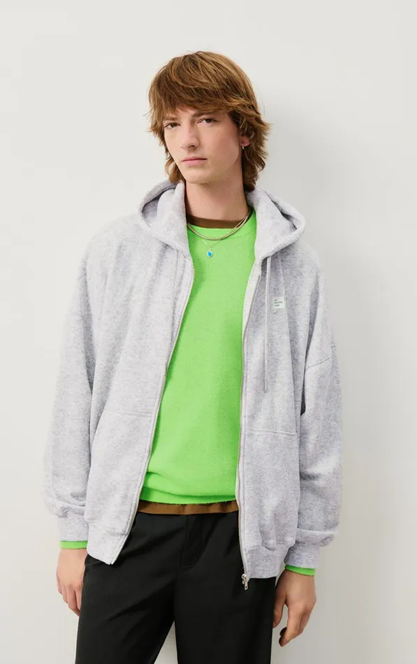 Sweatshirt Evona Melange Light Grey Men American Vintage Sweatshirts