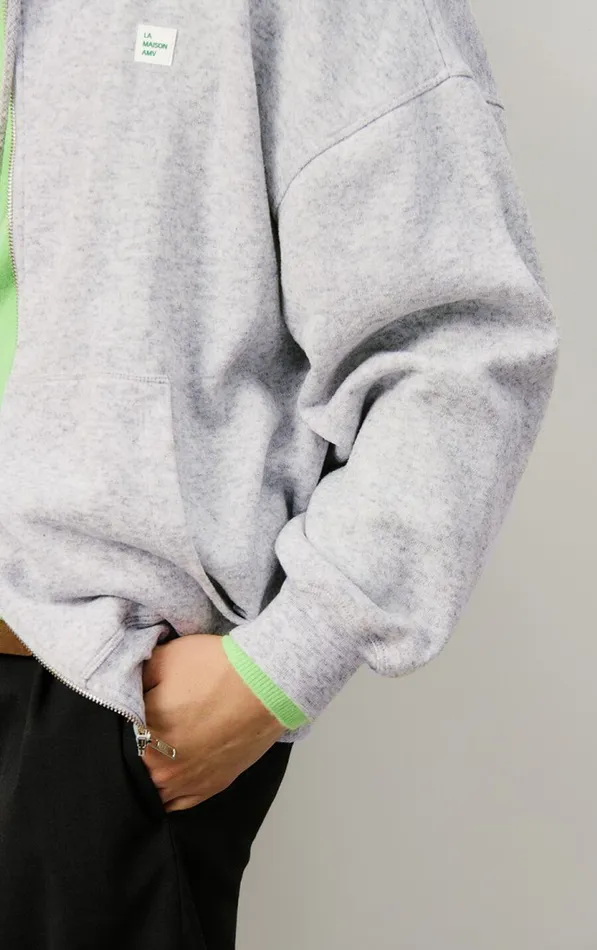 Sweatshirt Evona Melange Light Grey Men American Vintage Sweatshirts