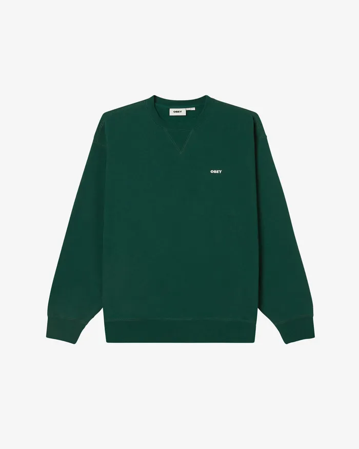 SWEATSHIRTS OBEY Clothing Men EST WORKS BOLD CREWNECK Rain Forest
