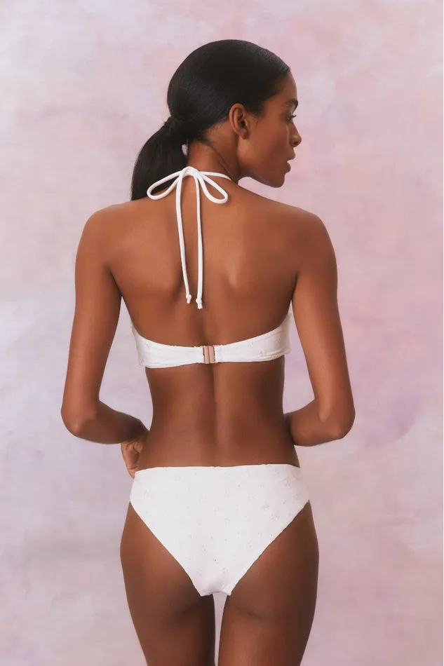 Swim Women LoveShackFancy Candace Bandeau Eyelet Bikini Swim Set Dover White