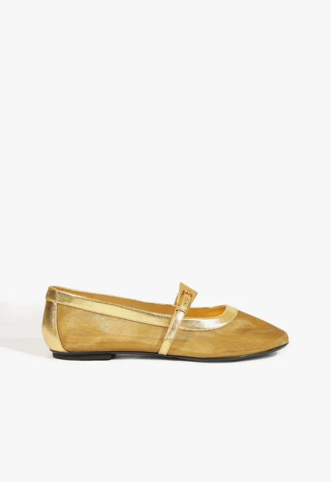 Sylvie Ballet Flat Gold Women Schutz Shoes Ballerinas