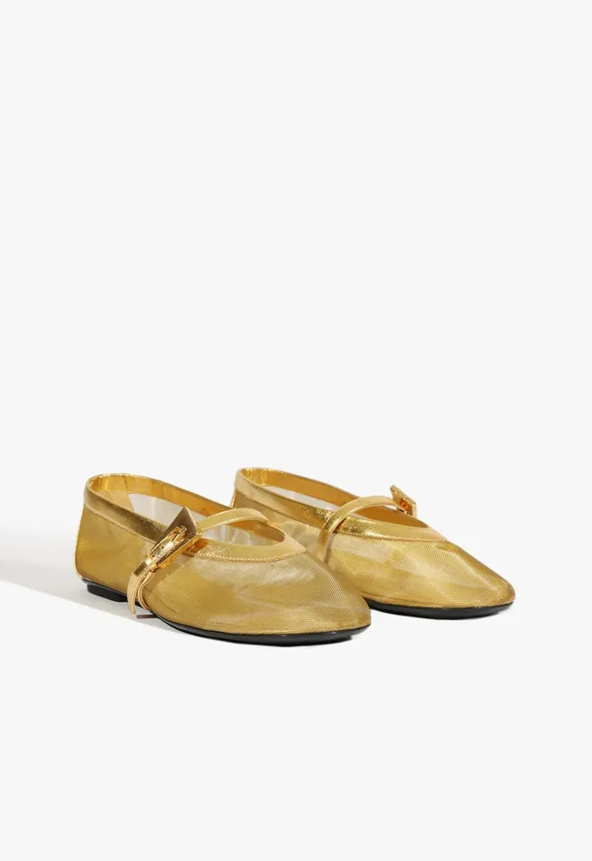 Sylvie Ballet Flat Gold Women Schutz Shoes Ballerinas