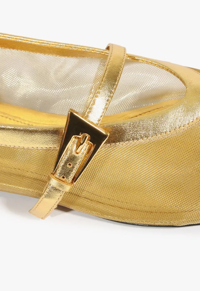 Sylvie Ballet Flat Gold Women Schutz Shoes Ballerinas