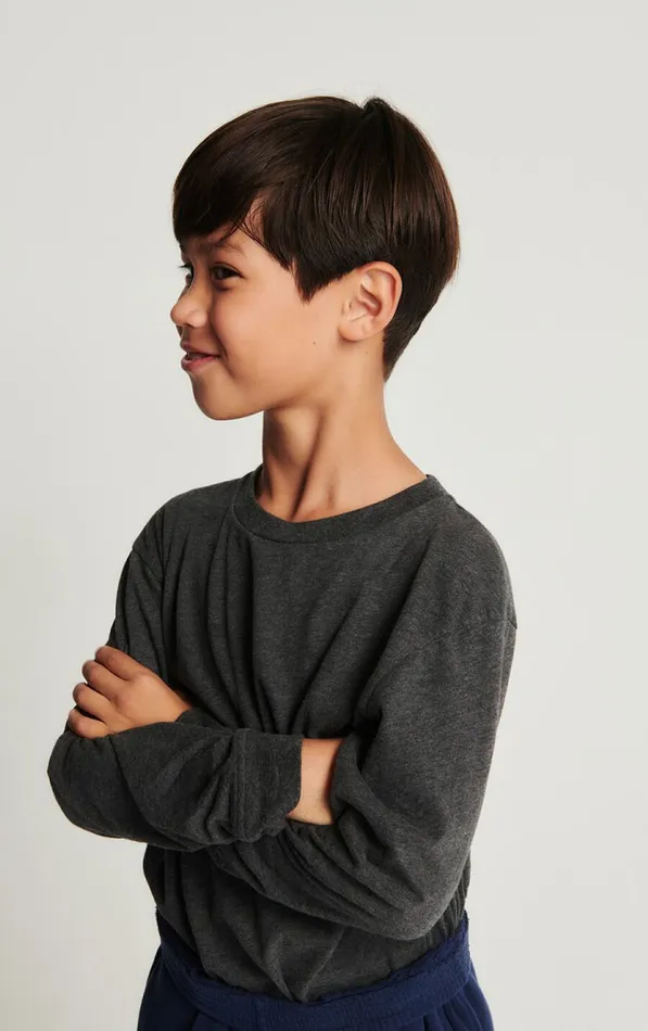 TShirt Gamipy Melange Charcoal Kids American Vintage Long Sleeve TShirts TShirt Gamipy Melange Charcoal Kids American Vintage Long Sleeve TShirts