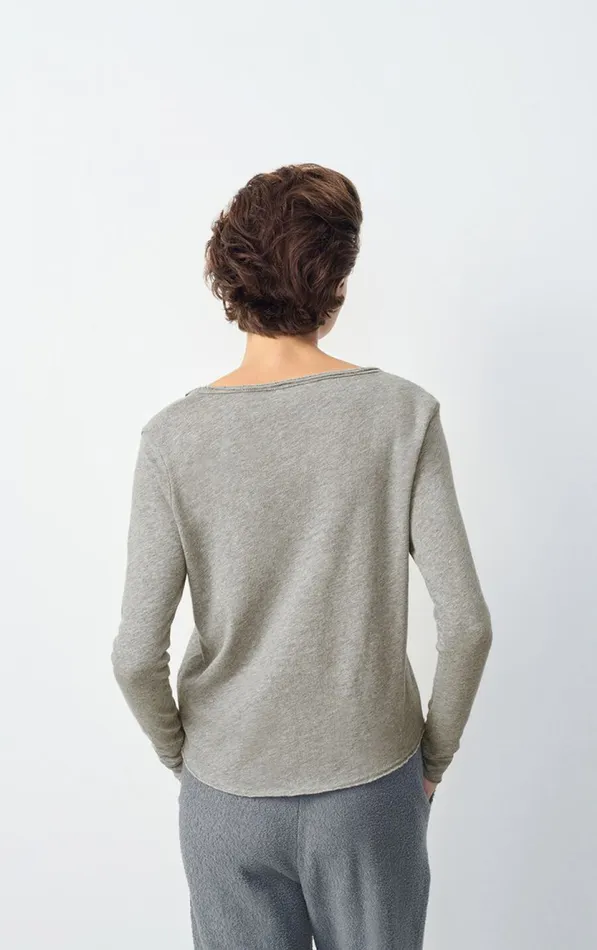 TShirt Sonoma Heather Grey Women American Vintage Long Sleeve TShirts