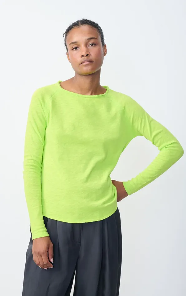 TShirt Sonoma Neon Yellow Women American Vintage Long Sleeve TShirts