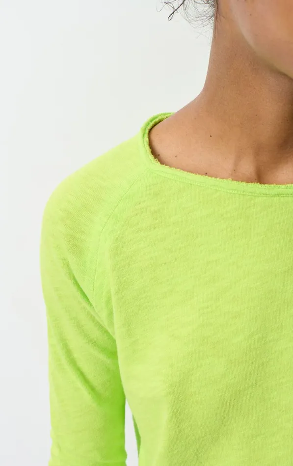 TShirt Sonoma Neon Yellow Women American Vintage Long Sleeve TShirts