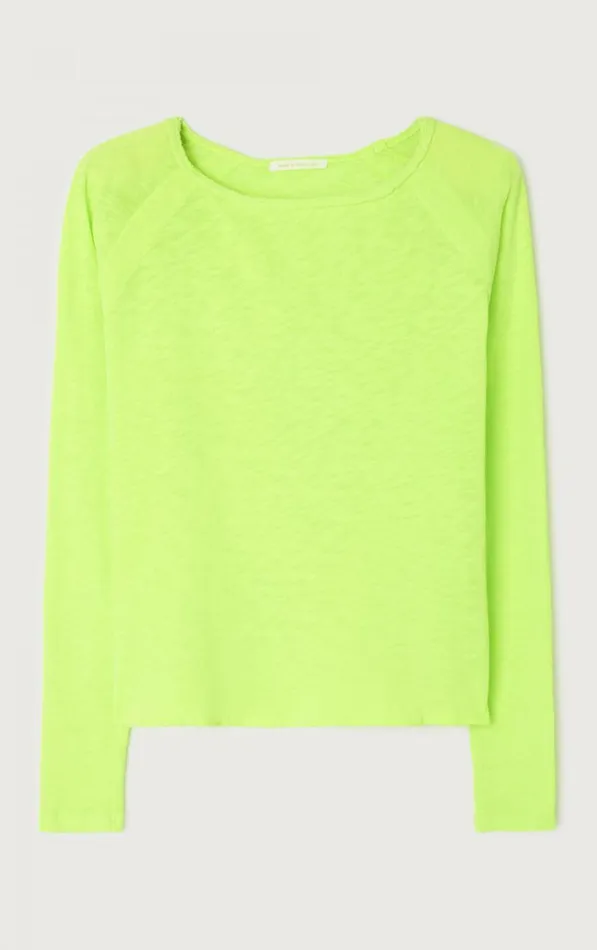 TShirt Sonoma Neon Yellow Women American Vintage Long Sleeve TShirts