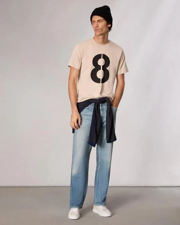 TShirts and Henleys Men Rag and Bone Rb Number 8 TShirt Washed Light Tan