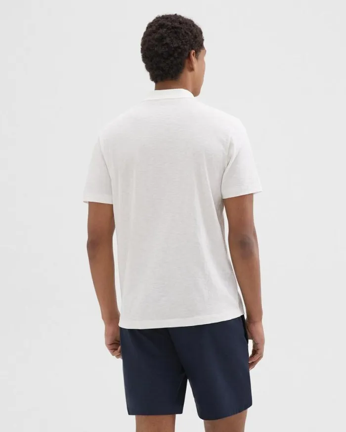 TShirts Polos Men Theory Bron Polo Shirt In Slub Cotton White TShirts Polos Men Theory Bron Polo Shirt In Slub Cotton White