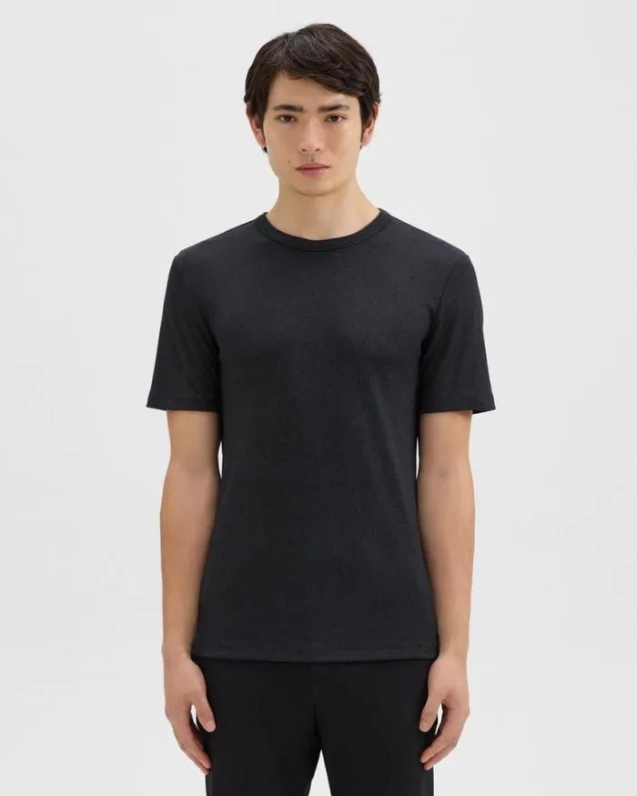 TShirts Polos Men Theory Essential Tee In Anemone Modal Jersey Black Multi