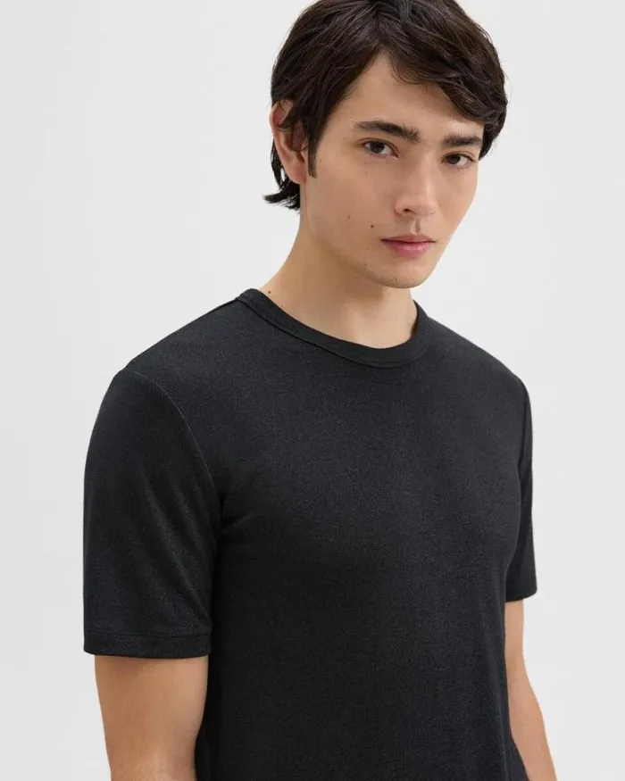 TShirts Polos Men Theory Essential Tee In Anemone Modal Jersey Black Multi