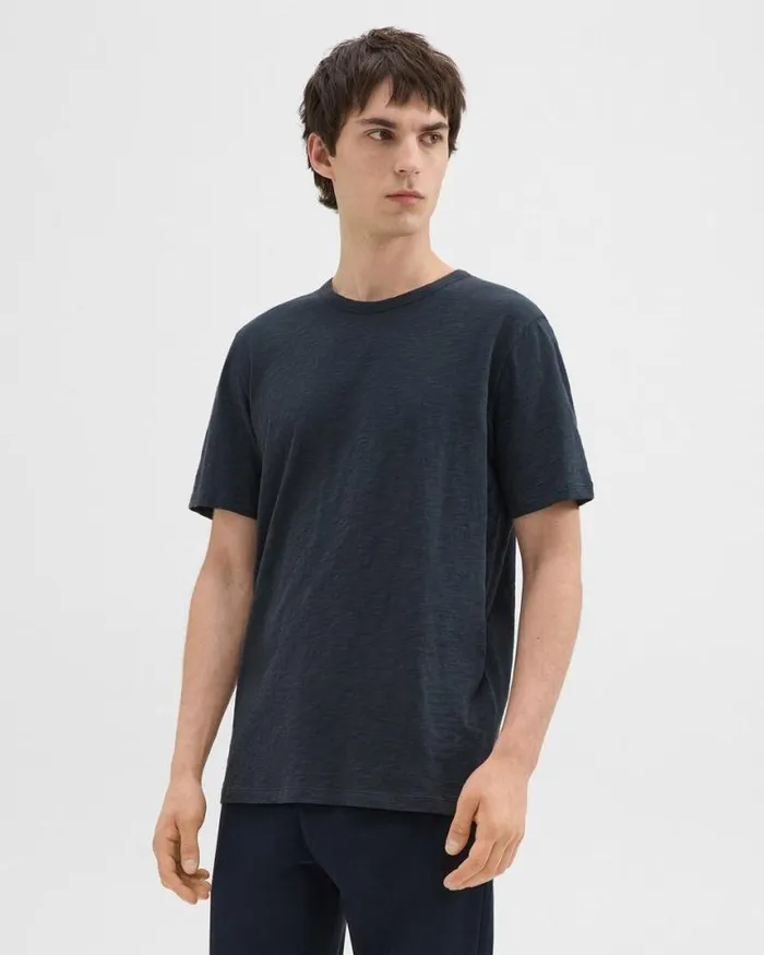 TShirts Polos Men Theory Essential Tee In Cosmos Slub Cotton Eclipse