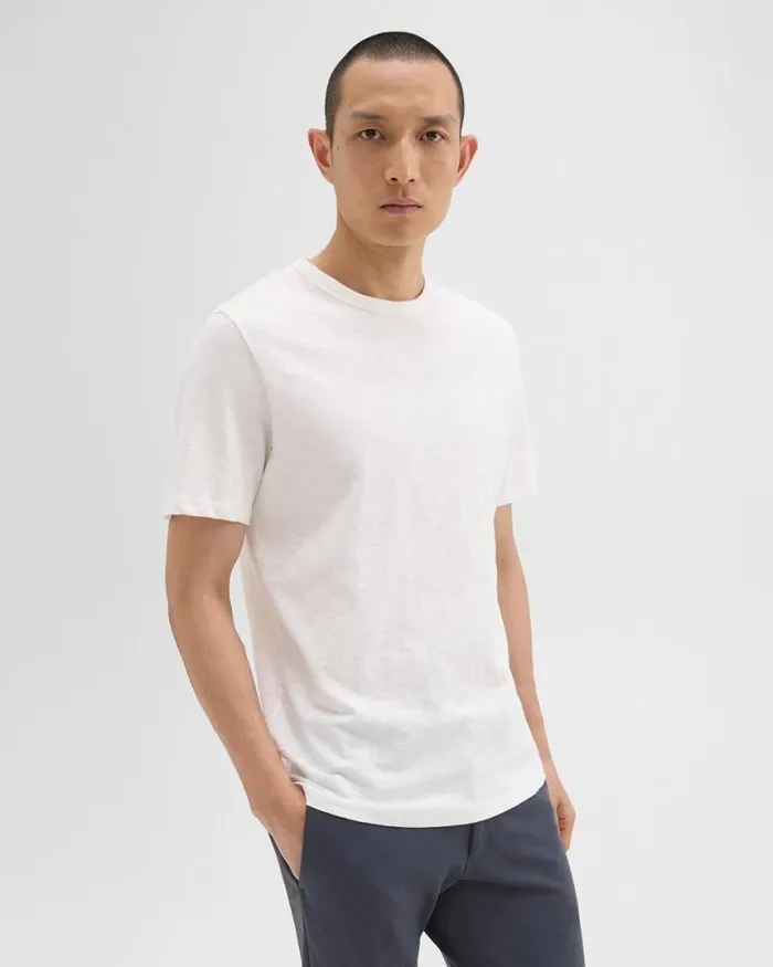 TShirts Polos Men Theory Essential Tee In Cosmos Slub Cotton White TShirts Polos Men Theory Essential Tee In Cosmos Slub Cotton White