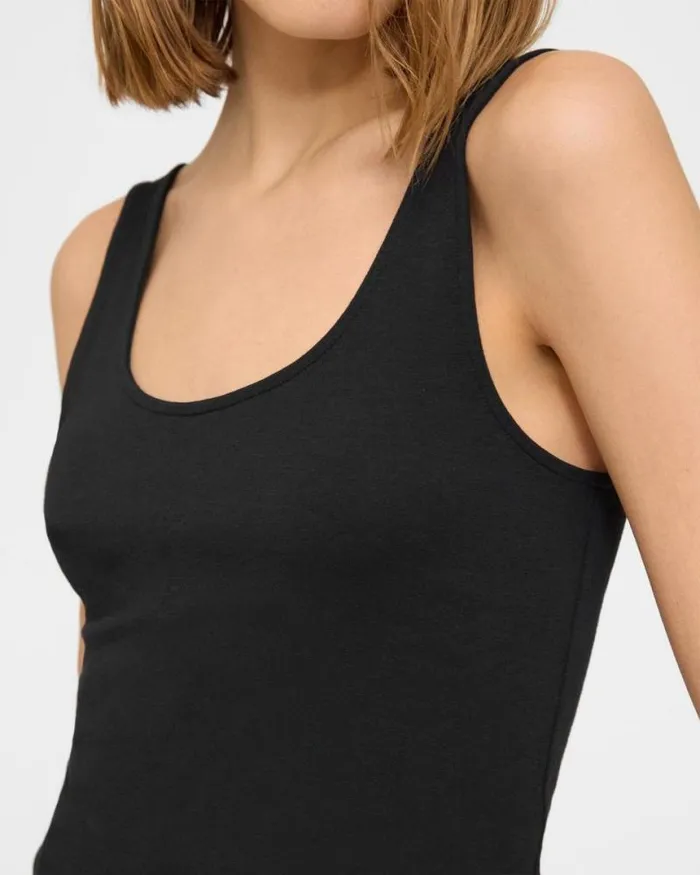 TShirts Tank Tops Women Theory Scoop Neck Tank In Stretch Cotton Black TShirts Tank Tops Women Theory Scoop Neck Tank In Stretch Cotton Black