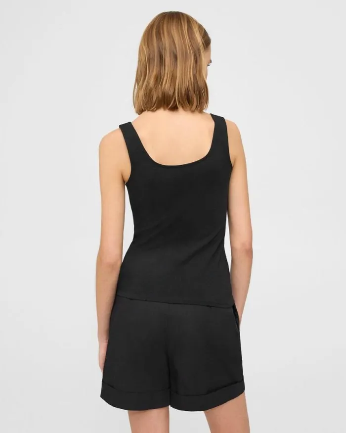 TShirts Tank Tops Women Theory Scoop Neck Tank In Stretch Cotton Black TShirts Tank Tops Women Theory Scoop Neck Tank In Stretch Cotton Black