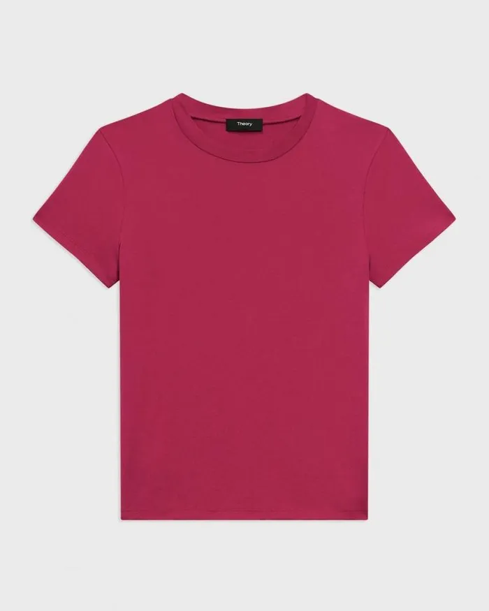 TShirts Tank Tops Women Theory Tiny Tee In Organic Cotton Deep Rose TShirts Tank Tops Women Theory Tiny Tee In Organic Cotton Deep Rose