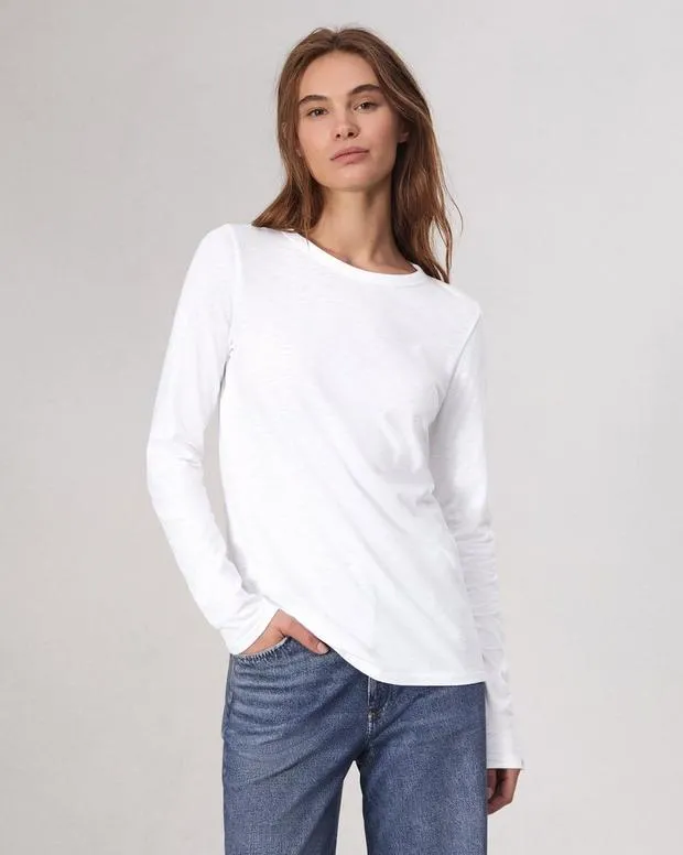 TShirts Women Rag and Bone The Slub Long Sleeve Bright White