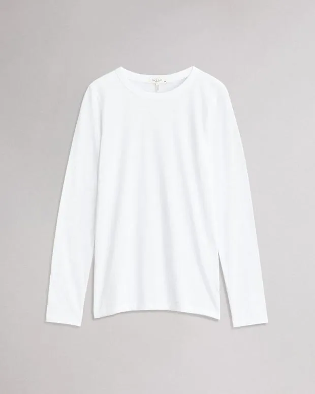TShirts Women Rag and Bone The Slub Long Sleeve Bright White