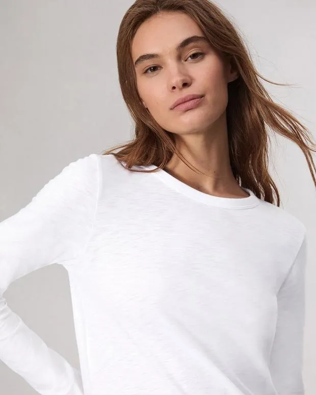 TShirts Women Rag and Bone The Slub Long Sleeve Bright White