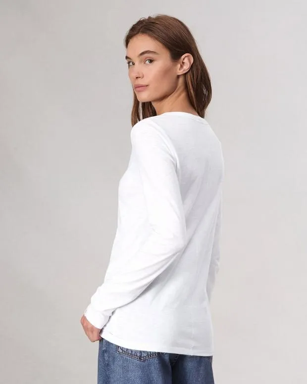 TShirts Women Rag and Bone The Slub Long Sleeve Bright White