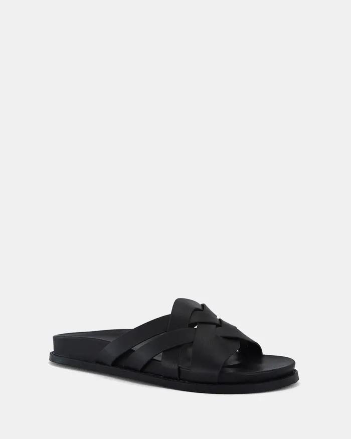TAINTED BLACK Flatform Women Slides NOVO Shoes