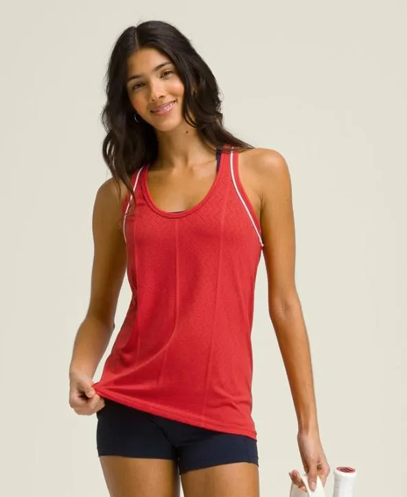 Tanks Women Wilson Center Court Pointelle Tank Wilson Red