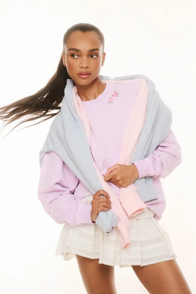 Tees and Fleece Women LoveShackFancy Palo Pullover Lavender Mist