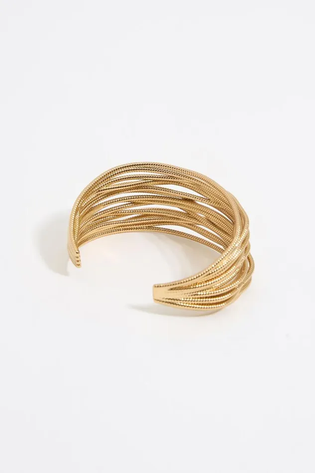 Textured Gold Bracelet Gold Women Bimba Y Lola Bracelets