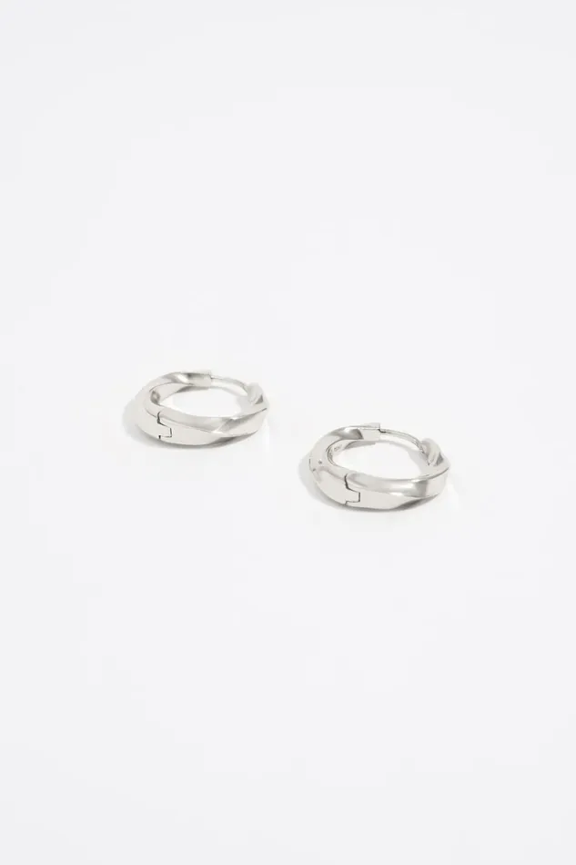 Textured Silver Hoop Earrings Silver Women Bimba Y Lola Earrings Textured Silver Hoop Earrings Silver Women Bimba Y Lola Earrings