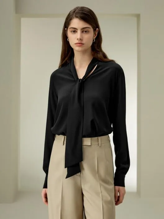 The Elegant Silk Bowtie Blouse Women Blouses Lilysilk Shirts
