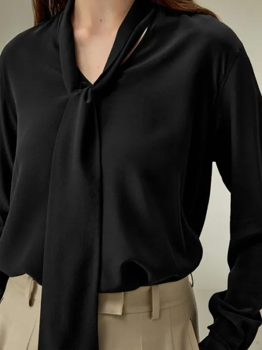 The Elegant Silk Bowtie Blouse Women Blouses Lilysilk Shirts