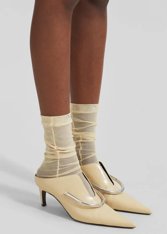 The Frankie Shop Aylin Sheer Socks 8211 Pale Yellow 8211 Women