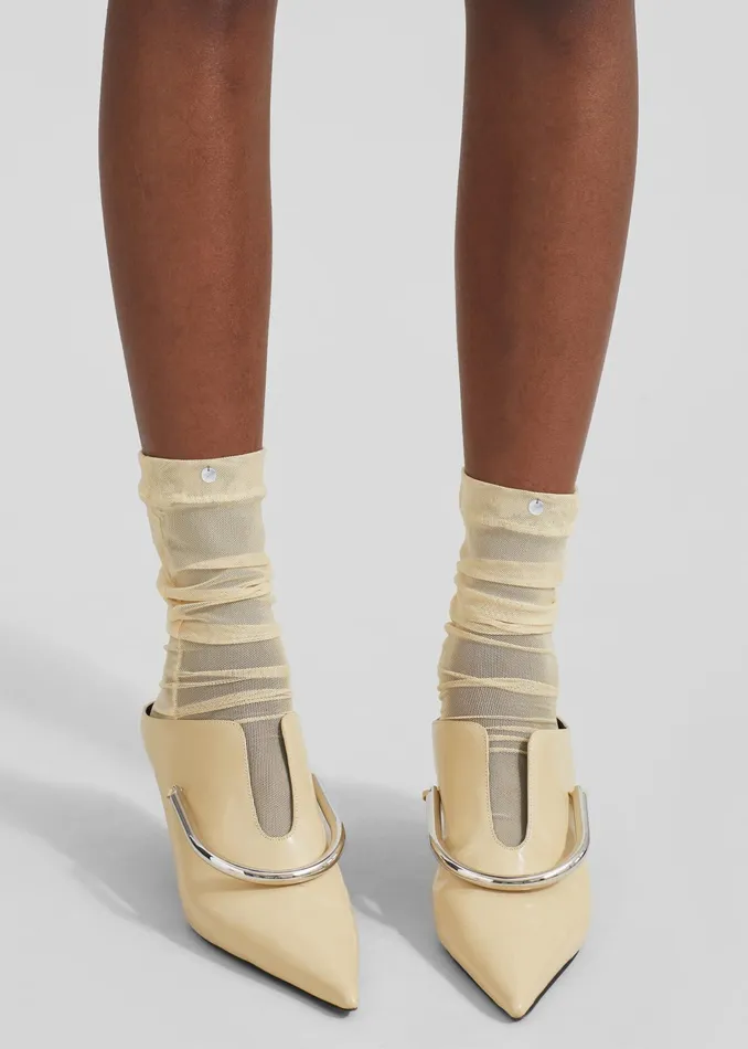 The Frankie Shop Aylin Sheer Socks 8211 Pale Yellow 8211 Women