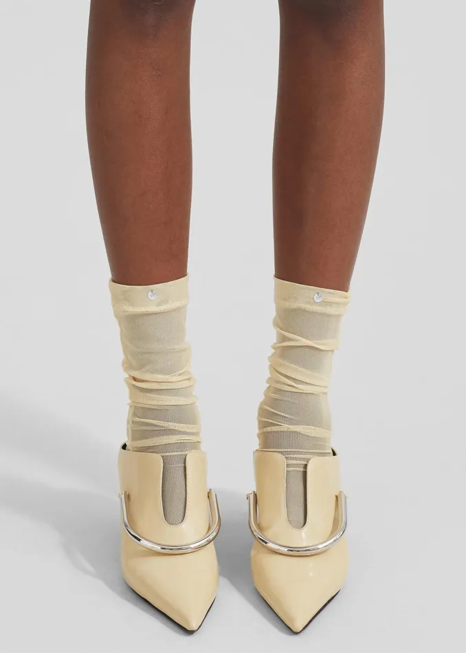 The Frankie Shop Aylin Sheer Socks 8211 Pale Yellow 8211 Women