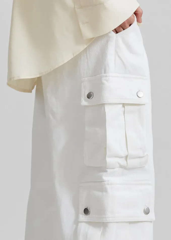 The Frankie Shop Bottoms Arlon Cargo Pants 8211 White 8211 Women