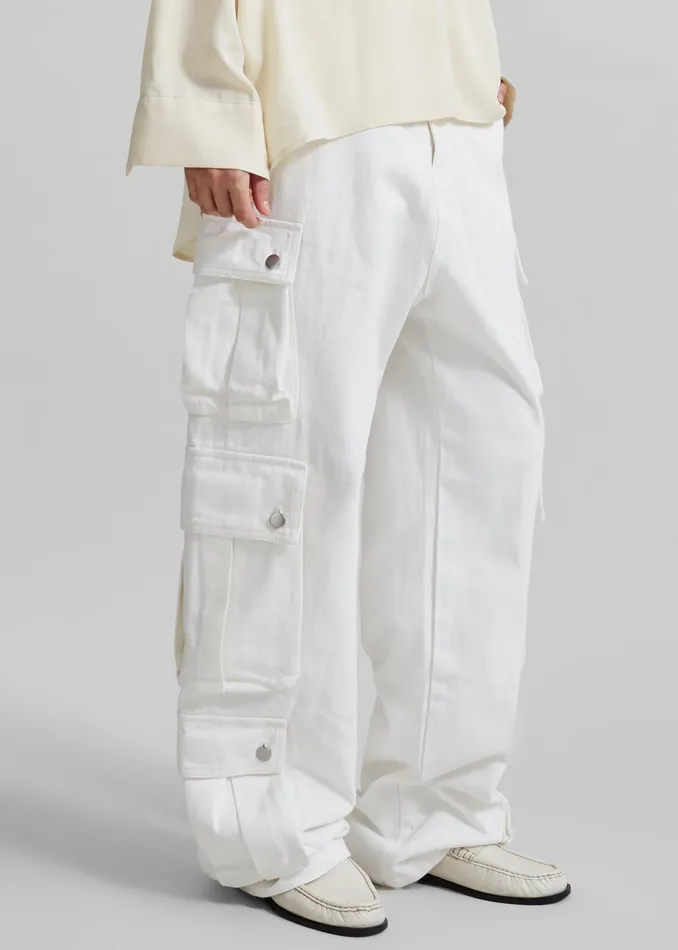 The Frankie Shop Bottoms Arlon Cargo Pants 8211 White 8211 Women
