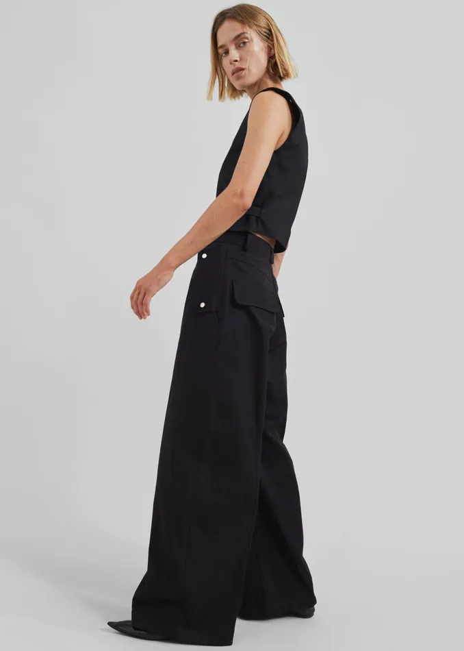 The Frankie Shop Bottoms Calix Wide Leg Pants 8211 Black 8211 Women