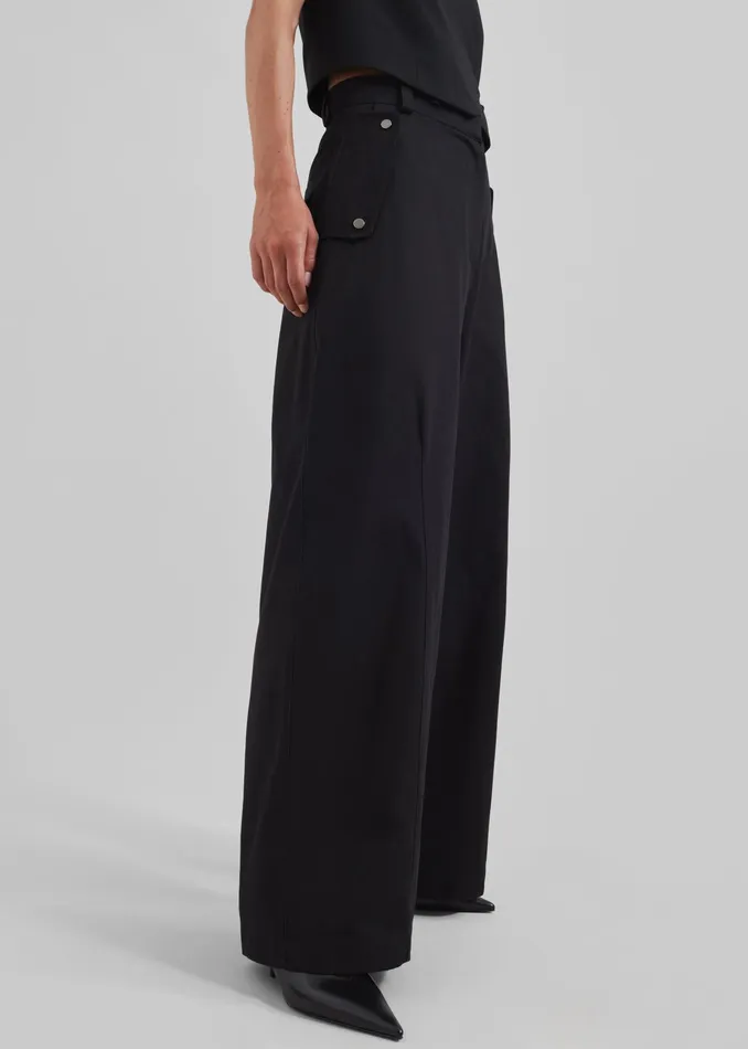 The Frankie Shop Bottoms Calix Wide Leg Pants 8211 Black 8211 Women