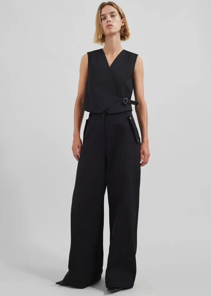 The Frankie Shop Bottoms Calix Wide Leg Pants 8211 Black 8211 Women