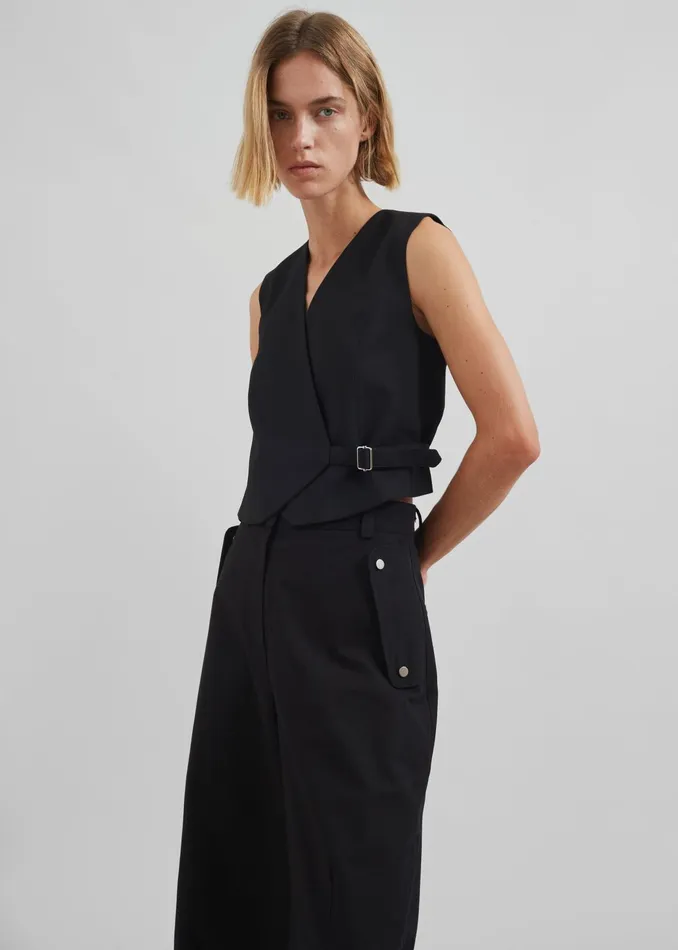 The Frankie Shop Bottoms Calix Wide Leg Pants 8211 Black 8211 Women